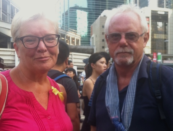 Occupy Central Protests: Julia Greenwood, 50s and Gavin Greenwood, 50s