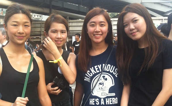 Occupy Central Protests: Natasha Ngan, 20 and Vanessa Lo, 19 and Staphanie Li, 20 and Emily Chan, 20