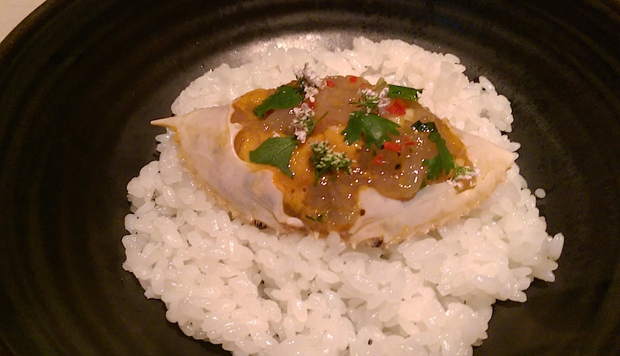 Fish School - marinated raw crab rice
