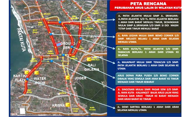 traffic flow map Kuta