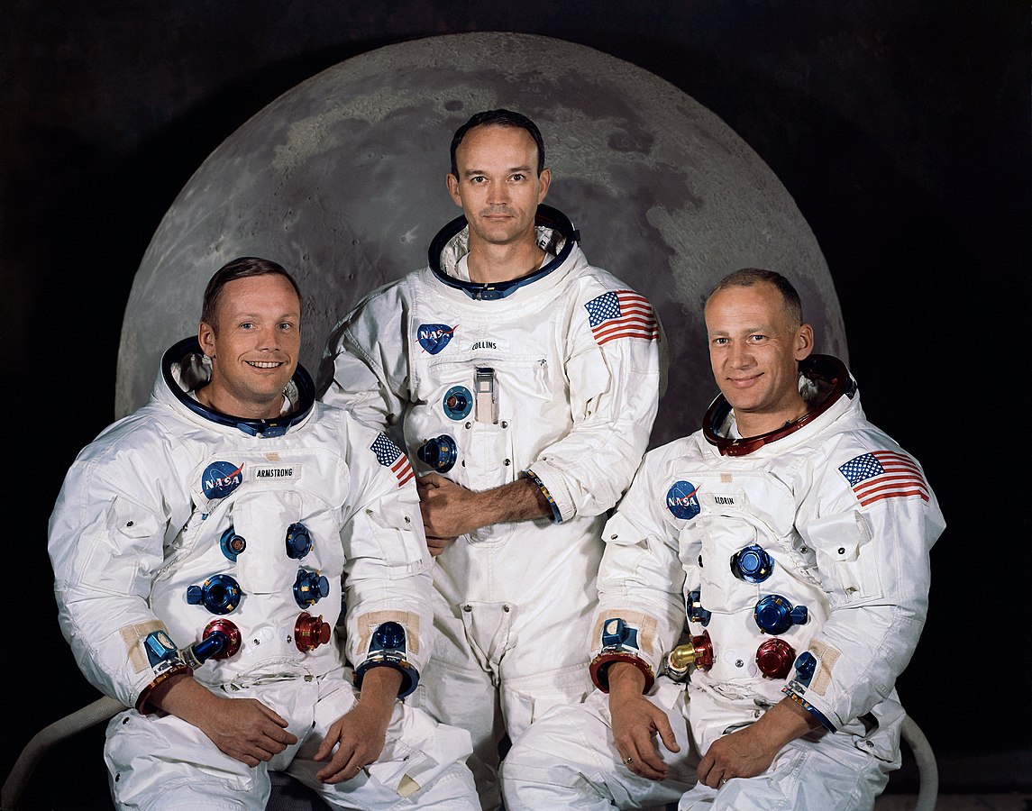 The Apollo 11 lunar landing mission crew, from left, Neil A. Armstrong, commander; Michael Collins, command module pilot; and Edwin ‘Buzz’ Aldrin Jr., lunar module pilot in May 1969. Photo: NASA