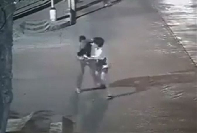 A screenshot from CCTV footage of the attack. 