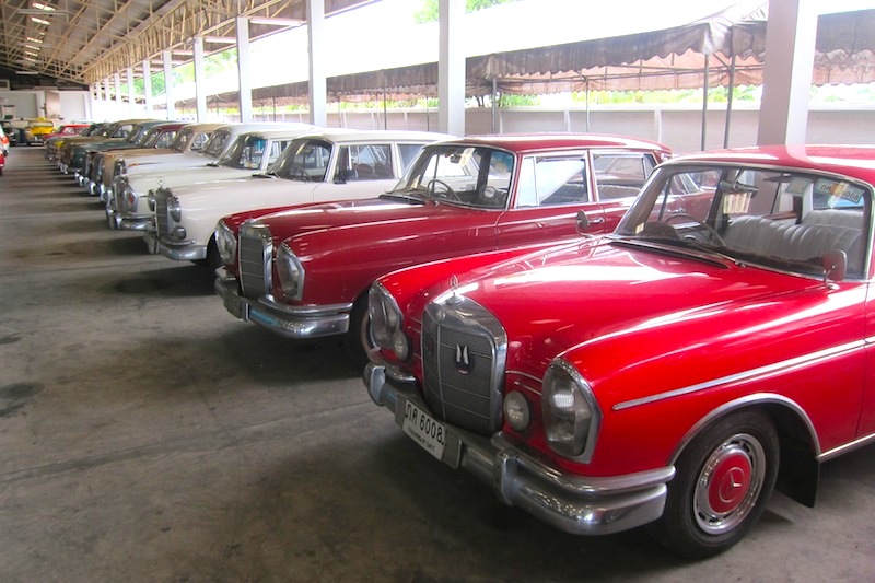 Classic cars at Bangkok’s Jesada Technik Museum.