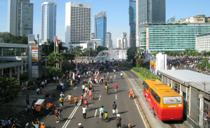 Car Free Day in Jakarta.