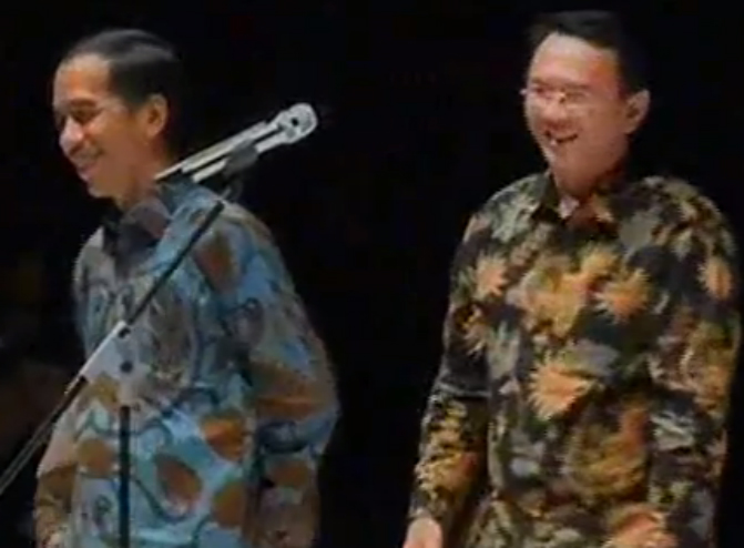 President Joko Widodo (L) and Jakarta Governor Basuki “Ahok” Tjahaja Purnomo. Photo: Youtube
