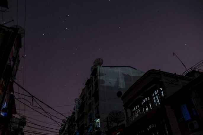 No electricity in Yangon. 
