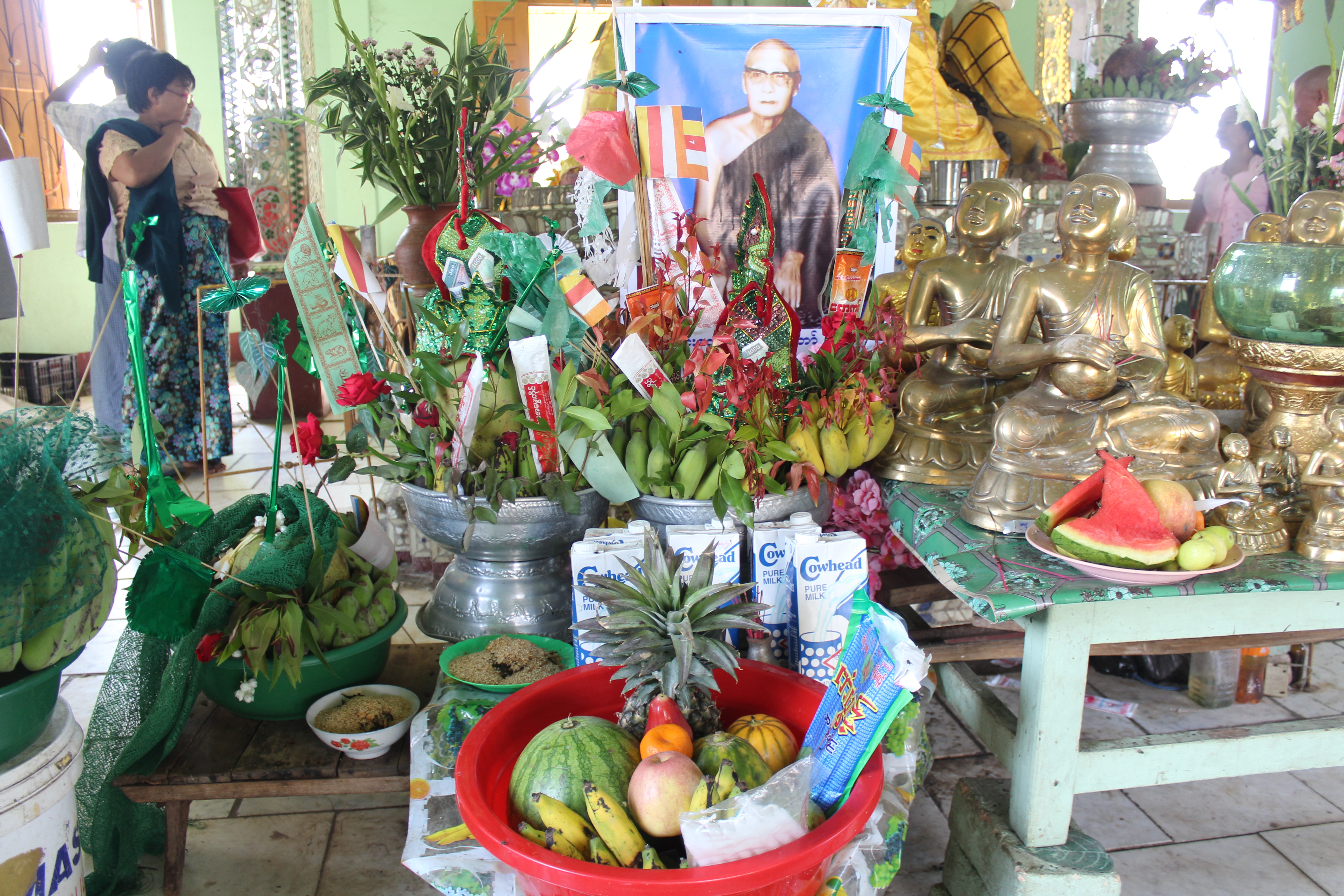 Worshippers place gifts like these in the Twante Snake Temple, hoping the forces of nature will intercede on their behalf. Photo: Jacob Goldberg
