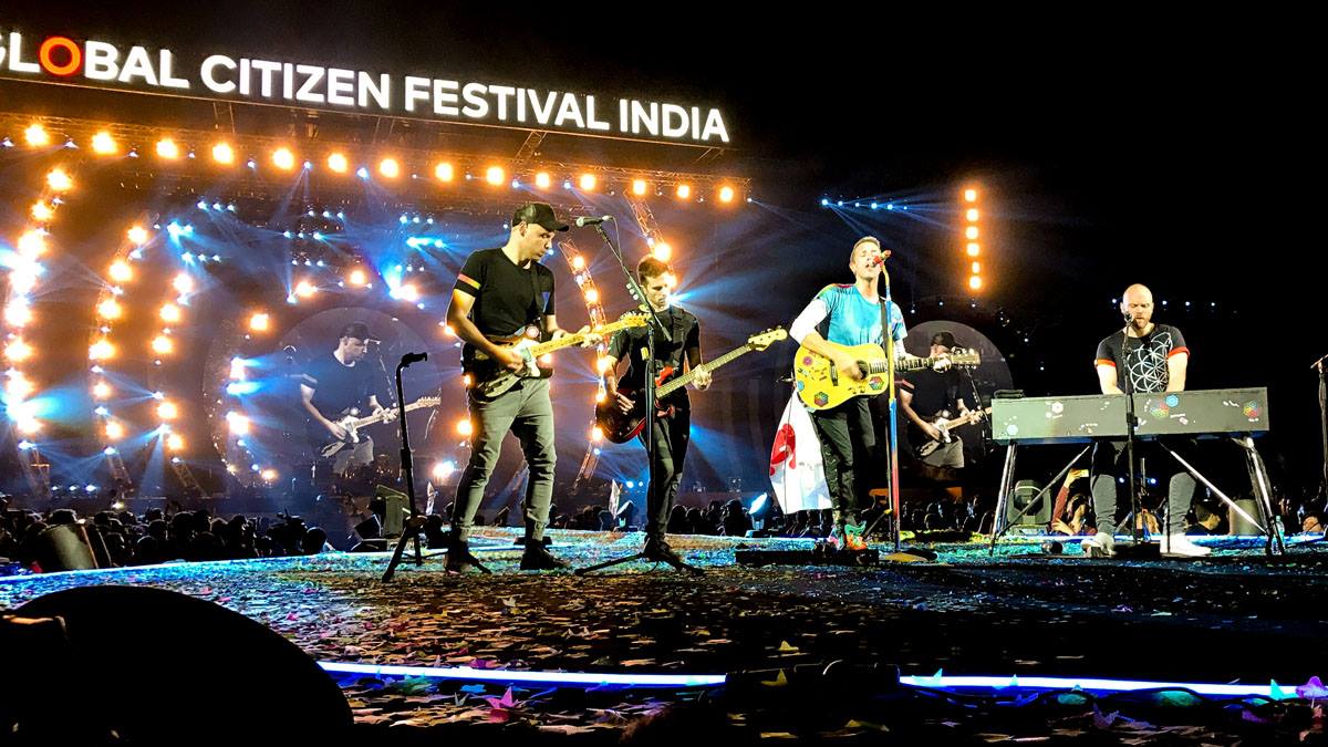 Coldplay performing at the Global Citizen Festival in India. PHOTO: Facebook/Coldplay