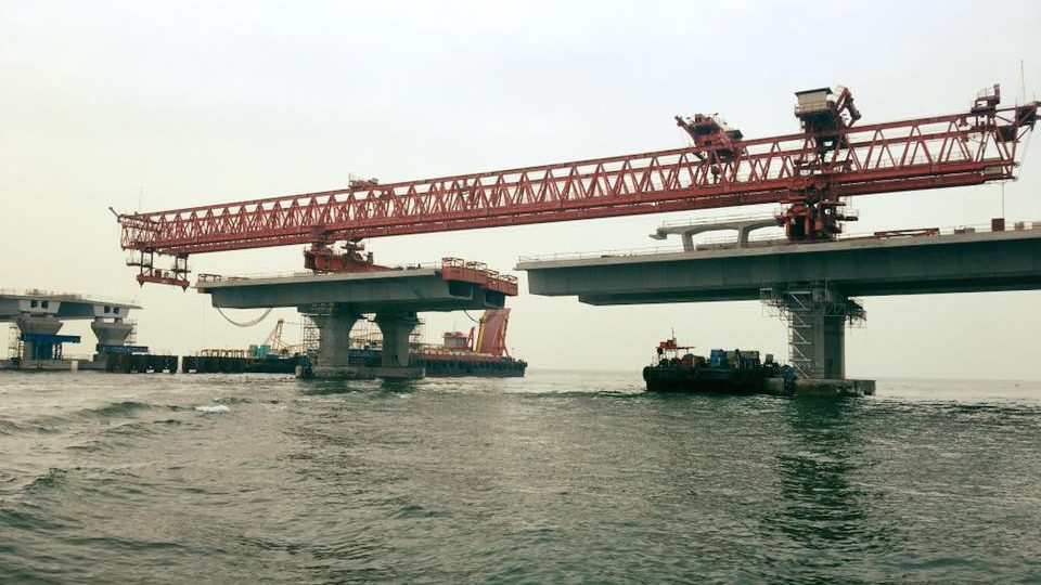 The Hong Kong-Zhuhai-Macau bridge has been under construction for six years, and has claimed eight lives in that time. Photo: Shiba Pun via Facebook