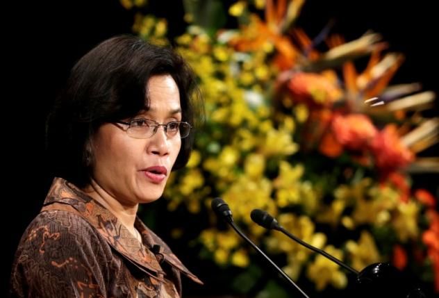 Sri Mulyani Indrawati, then World Bank Managing Director, makes a speech at the International Conference on the Future of Asia in Tokyo May 24, 2013. REUTERS/Toru Hanai/File Photo