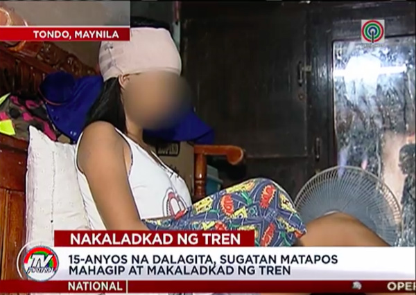 The girl sustained injuries on the head, back and legs. PHOTO: Screen grab from ABS-CBN News