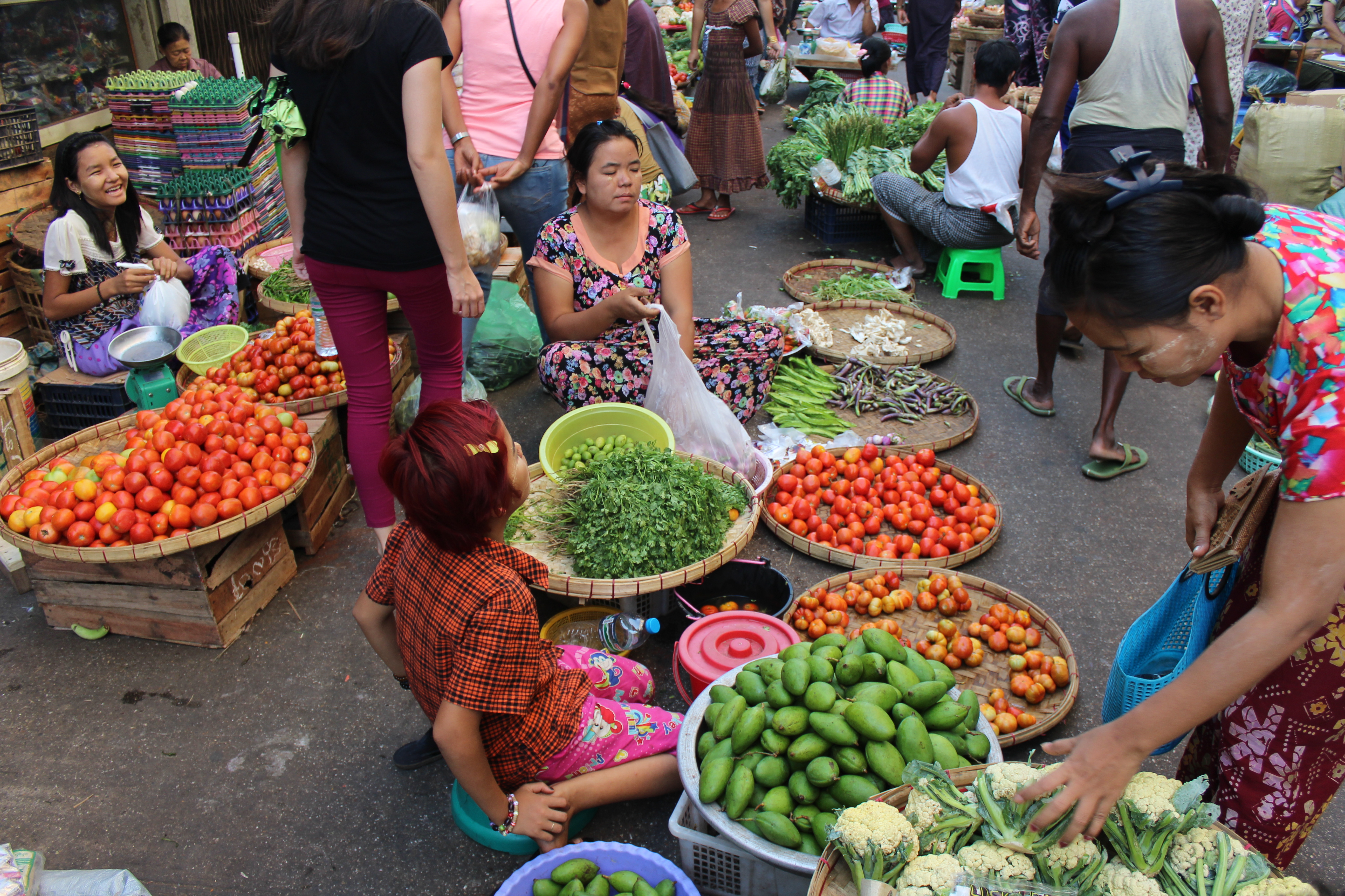 A Yangon food market. Photo: Jacob Goldberg