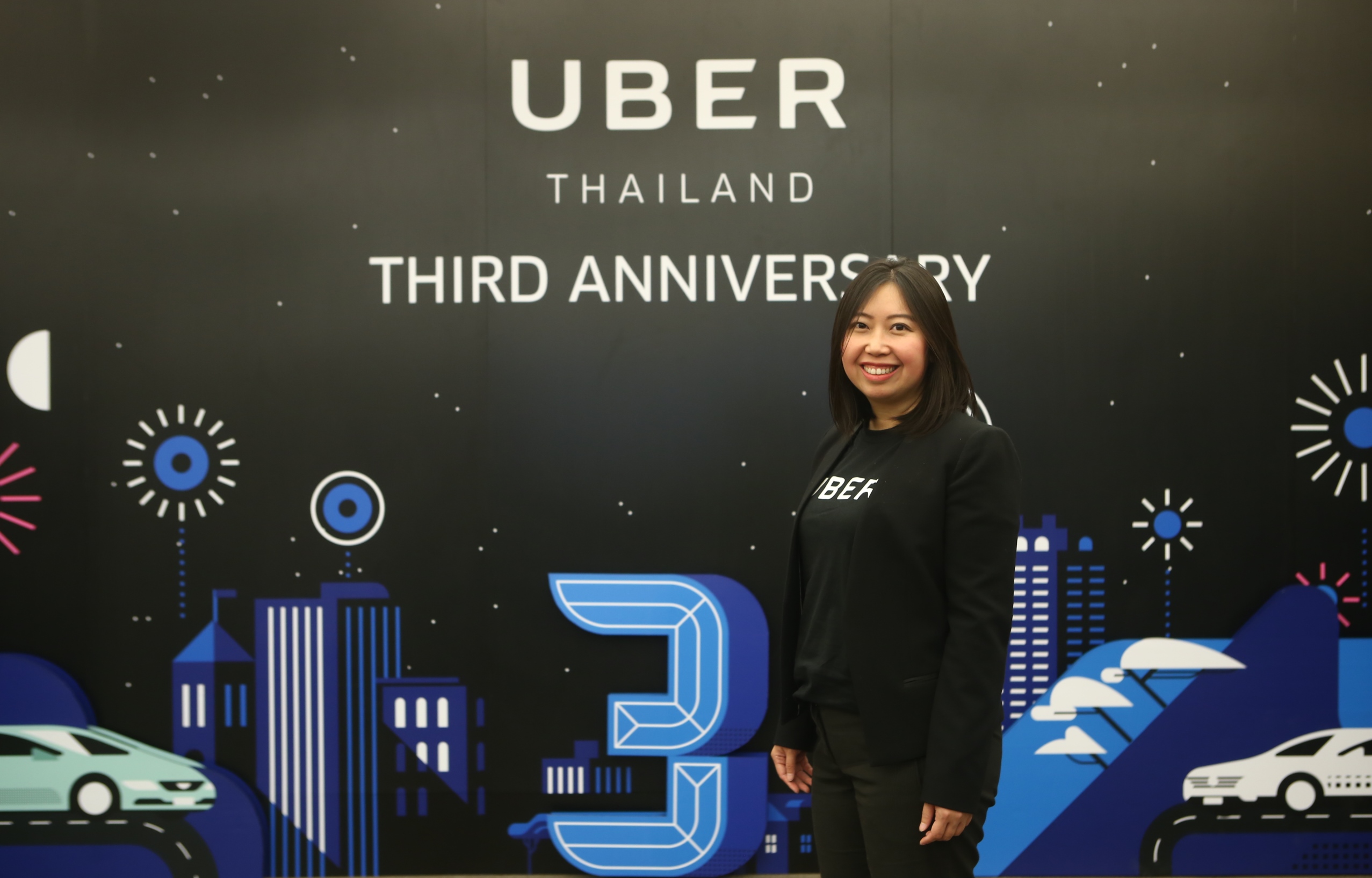 Siripa Jungsawat, General Manager of Uber Thailand, poses at a press conference in Bangkok, April 25, 2017.
