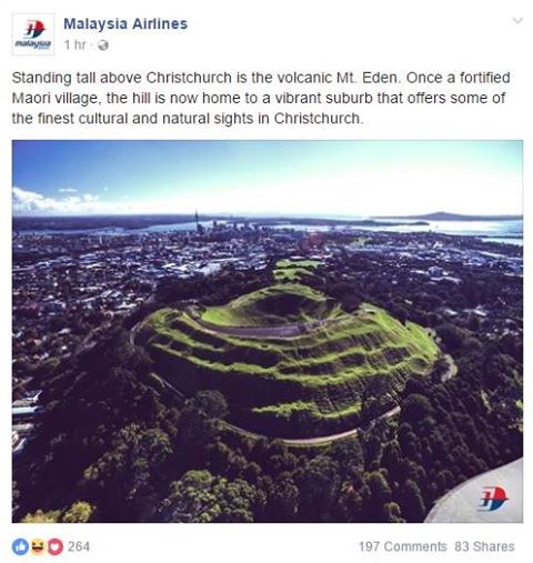 via Malaysia Airlines Facebook 