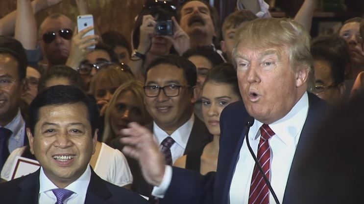 Current Golkar chairman Setya Novanto and Deputy House Speaker Fadli Zon with Donald Trump at one of the future president’s campaign rallies in New York in September 2015. 