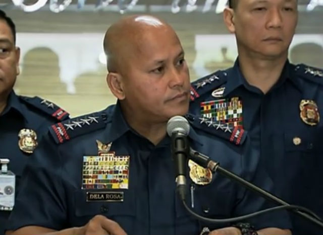 Philippine National Police Director Ronald ‘Bato’ Dela Rosa briefs the press on the Abu Sayyaf situation in Bohol