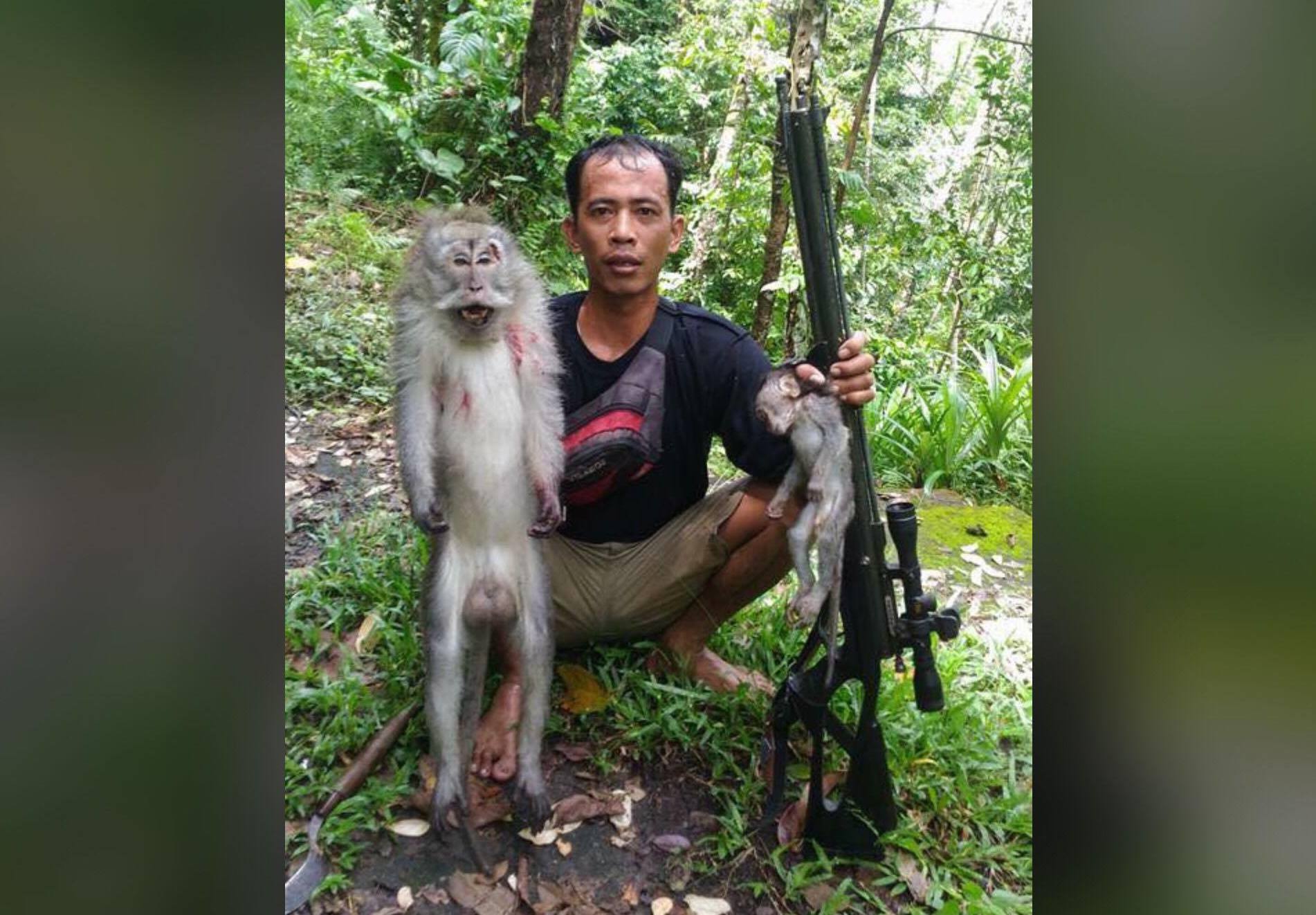 People are outraged over this Bali man’s photos posing with dead monkey