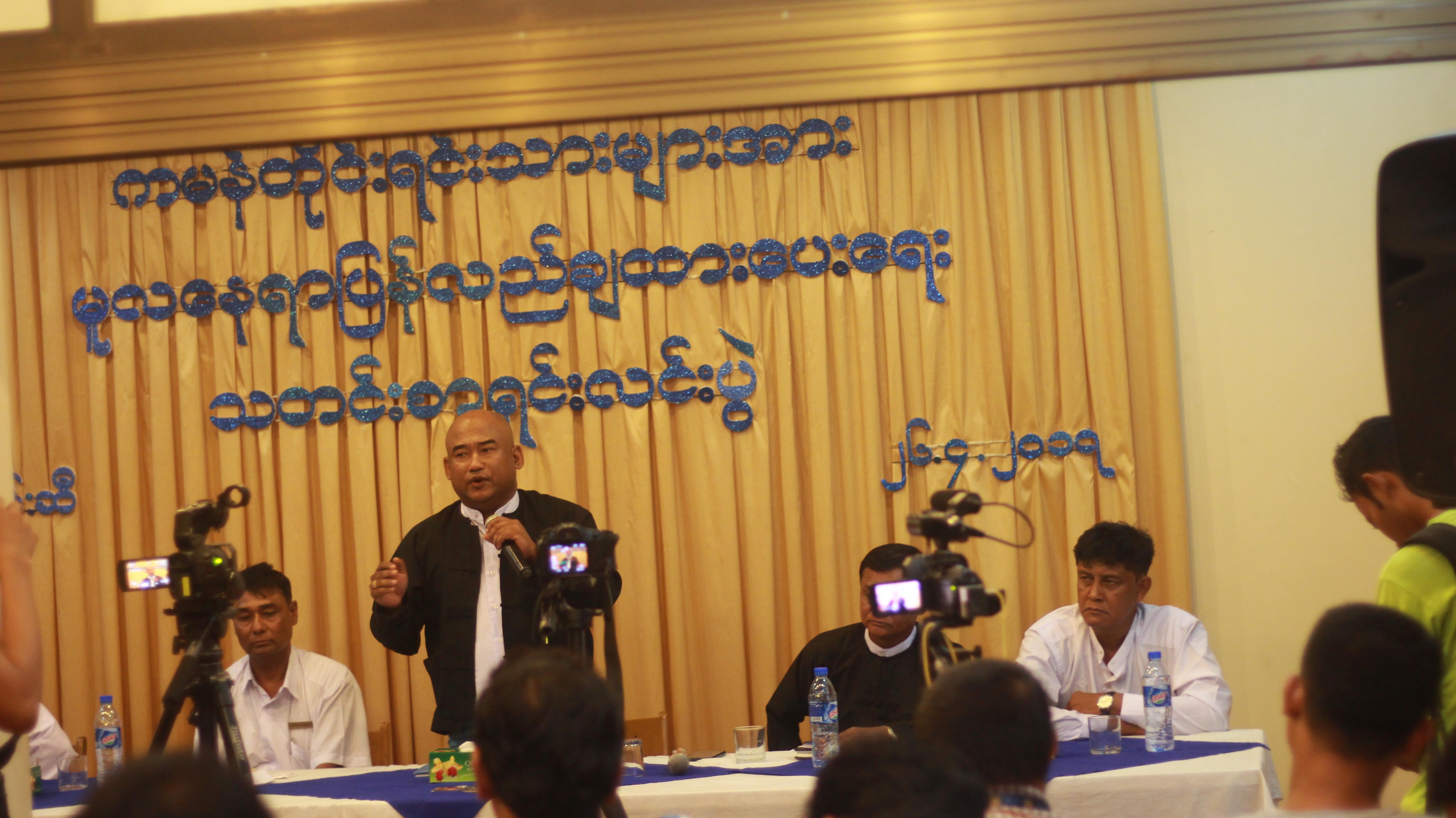 Kaman Muslims held a press conference at the Royal Rose restaurant in Yangon in late April. Photo: Phyo Thiha Cho / Myanmar Now