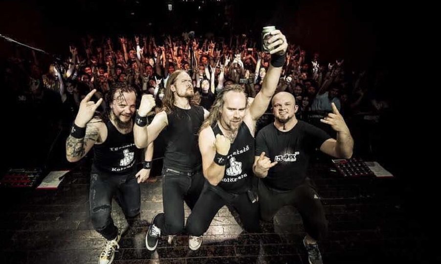 Melodic death metal band Insomnium at a recent concert in China, during a stop on their Asian tour. Along with their Australian tourmates, Orpheus Omega, the Finnish musicians have been banned from playing in Hong Kong due to visa issues. Photo: Insomnium via Facebook