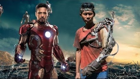 Indonesia’s so-called ‘Iron Man’ stands next to Tony Stark in this iconic meme. 
