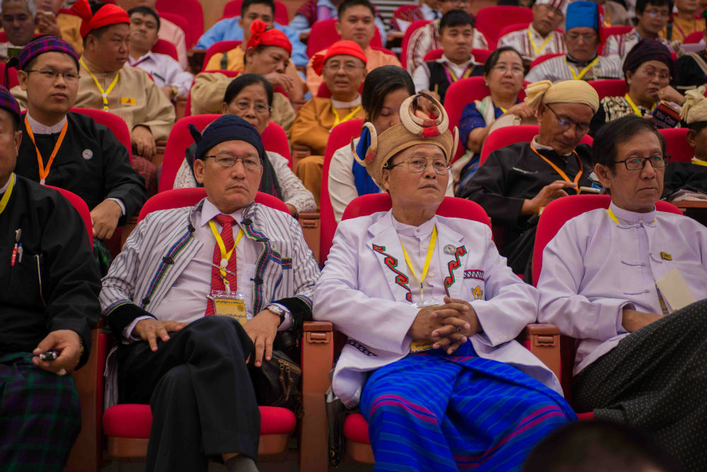 Delegates listen to speeches s the previous peace conference in September 2016. Photo: Aung Naing Soe 