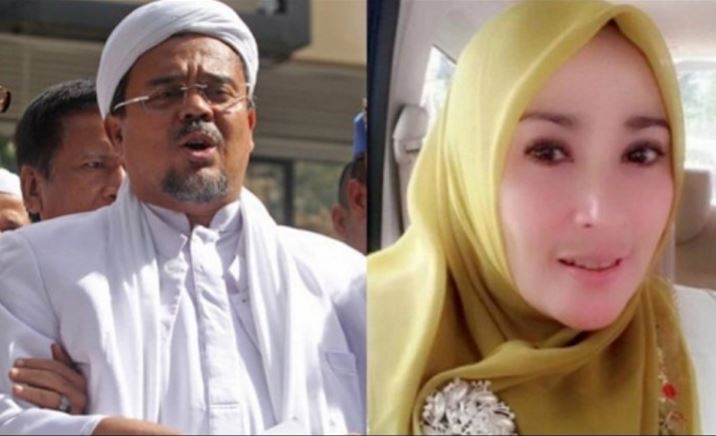 Left: Islamic Defenders Front leader Rizieq Shihab Right: Firza Husein