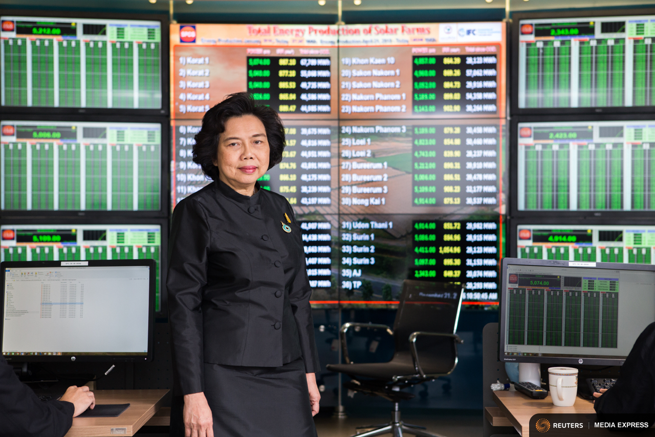 Wandee Khunchornyakong Juljarern, chair and CEO of Solar Power Company Group (SPCG), in the monitoring room of her head office in Bangkok, June 15, 2017.
