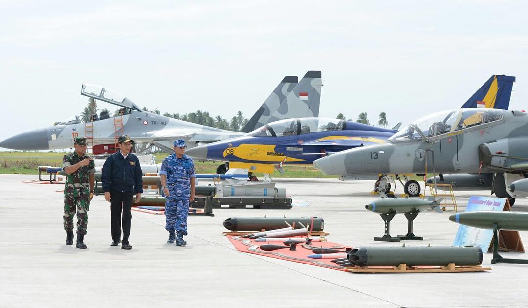 Indonesia’s President Joko Widodo inspecting Indonesian Air Force’s fighter jets in 2016. Photo: Instagram/jokowi