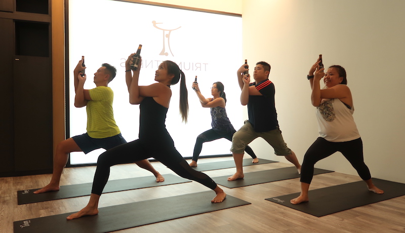 Yep, there’s actually a class called Beer Yoga at Trium Fitness