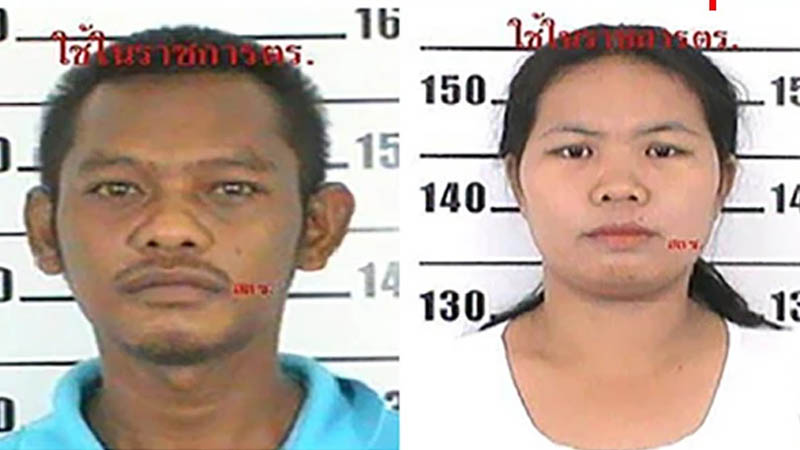 Murder suspects Wajaran Tadsawan (left) and Supaporn Nontra (right). Photo: Royal Thai Police