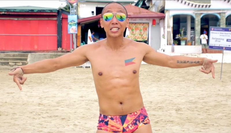 Mikey Bustos in ‘I Wear Speedos’. Screengrab from video
