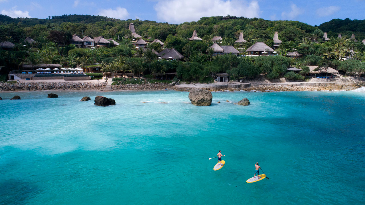 Stand up paddle boarding with a view. Photo: Nihi Sumba Island