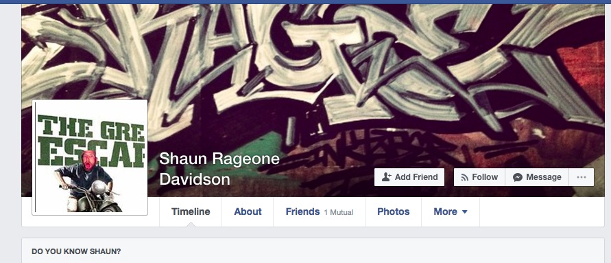 Shaun Rageone Davidson Facebook profile