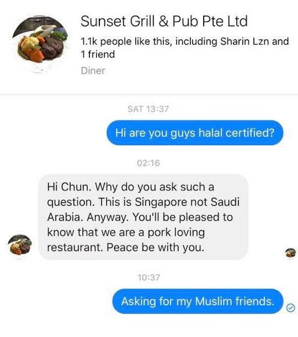 Sunset Grill & Pub Slammed For Remark About Being Non-Halal And Hanging  Confederate Flag In Premises | Coconuts