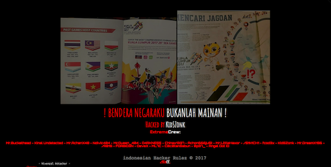 Indonesian hackers deface dozens of Malaysian websites with the message “Our nation’s flag is not a plaything.”
