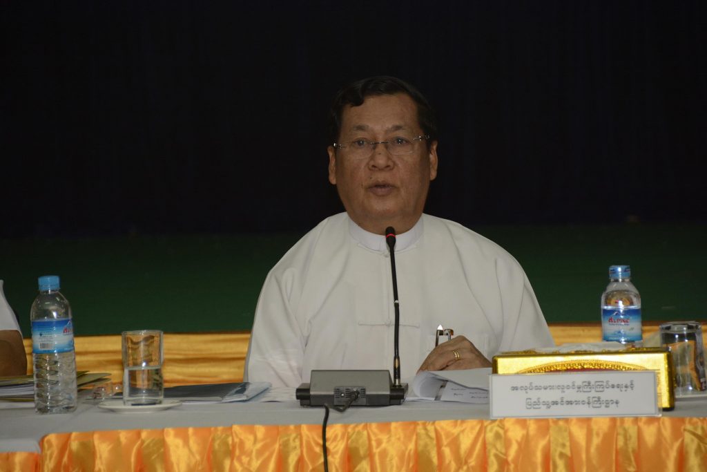 U Thein Swe, Union Minster for Labour, Immigration and Population. Photo: MOI