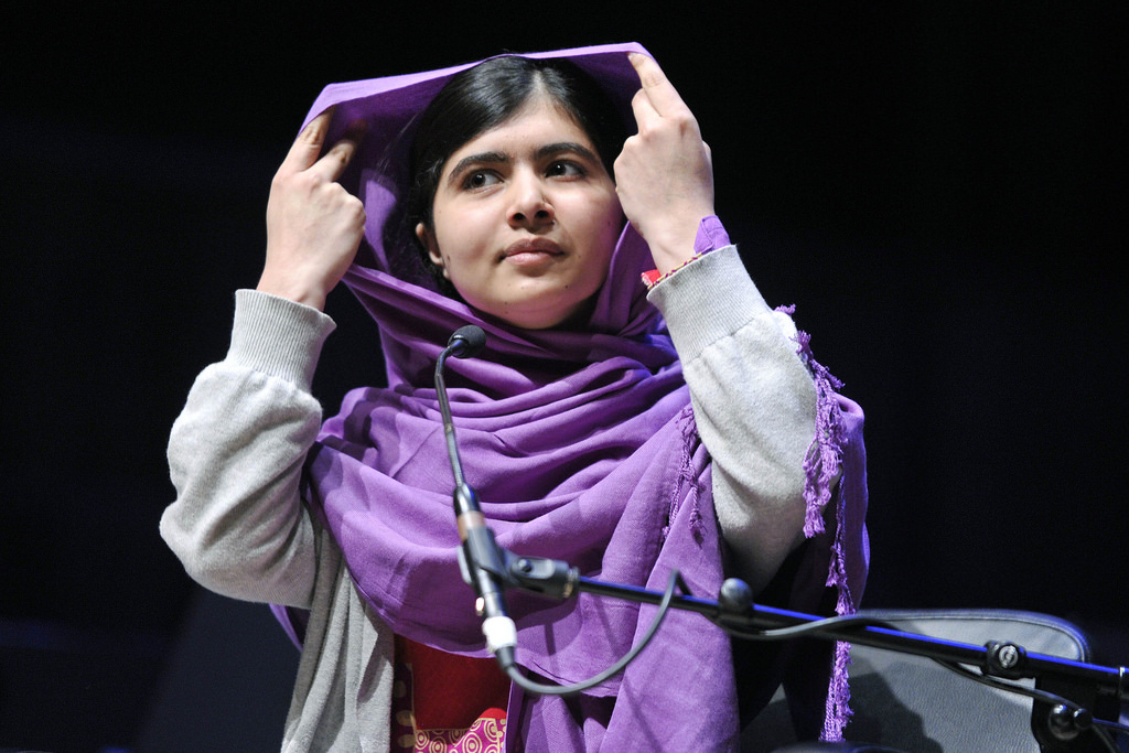 Malala Yousafzai appears at a conference in 2014. Photo: Flickr / Southbank Centre