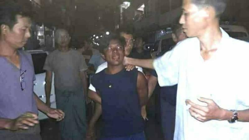 Aung Thein Htwe, 27, was sentenced to eight days in jail yesterday for threatening to kill “all” Muslims in Sanchaung Township, Yangon. Photo: Myanmar Now

