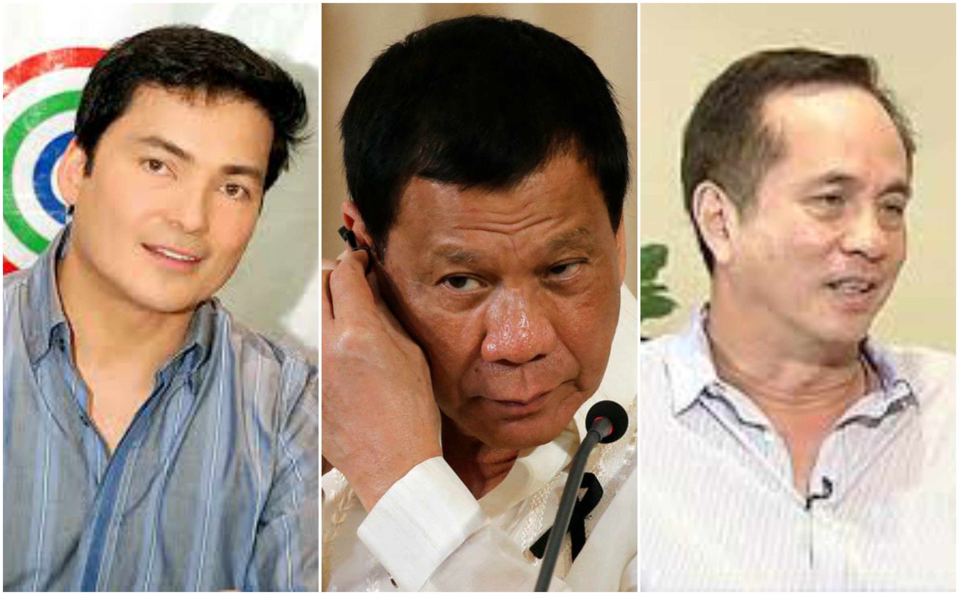 (left to right) Actor Gabby Concepcion, President Rodrigo Duterte, and ABS-CBN Chairman Gabby Lopez. Photos from ABS-CBN News