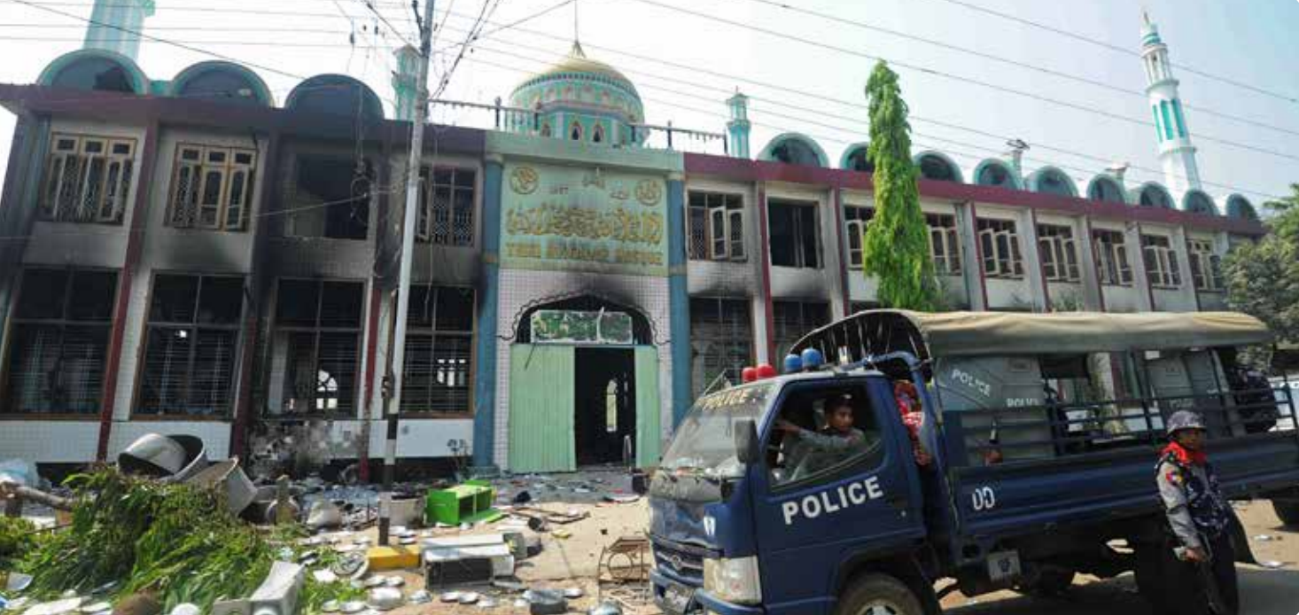 A damaged mosque in Meiktila, Mandalay Region. Photo: BHRN