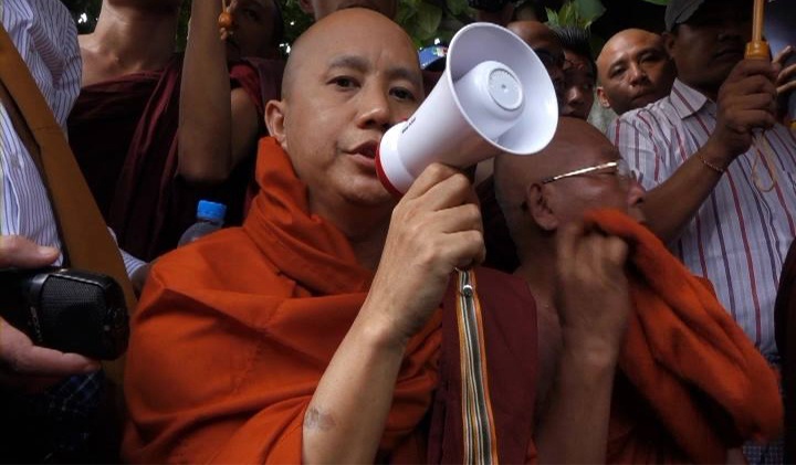 File photo of Wirathu, head of the Association for the Protection of Race and Religion, commonly known by its Burmese acronym Ma-Ba-Tha. Photo: DVB