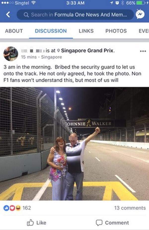 bribe F1 Singapore grand prix