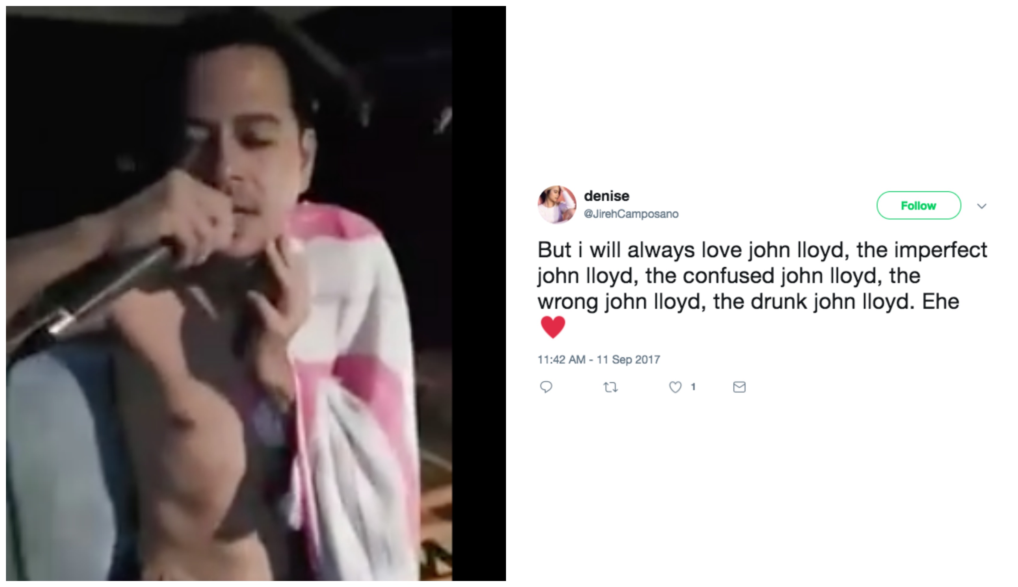 Screen shots from video on Marc (MJ) Facebook page and tweet by @JirehCamposano