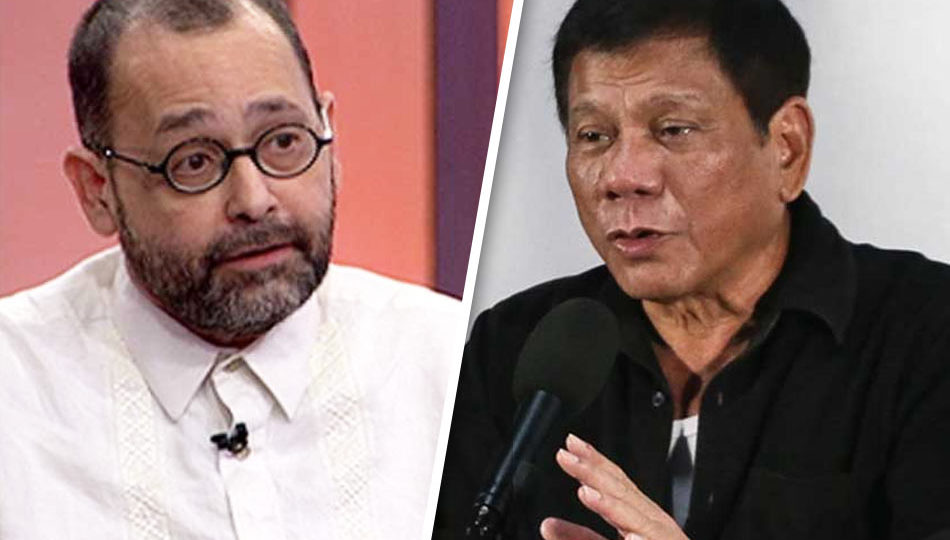 Commission on Human Rights chair Chito Gascon (left) and Philippine President Rodrigo Duterte (right). (Photo from ABS-CBN News) 