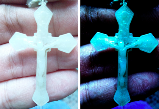 The crucifix in a satanic rosary allegedly carrying an Illuminati insignia. (Photo from CBCP website) 