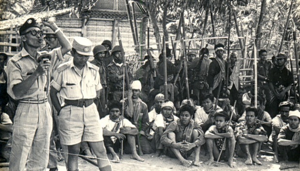 A meeting to discuss the quelling of the Indonesian Communist Party (PKI) in Central Java, 1965. Photo: Perpusnas RI