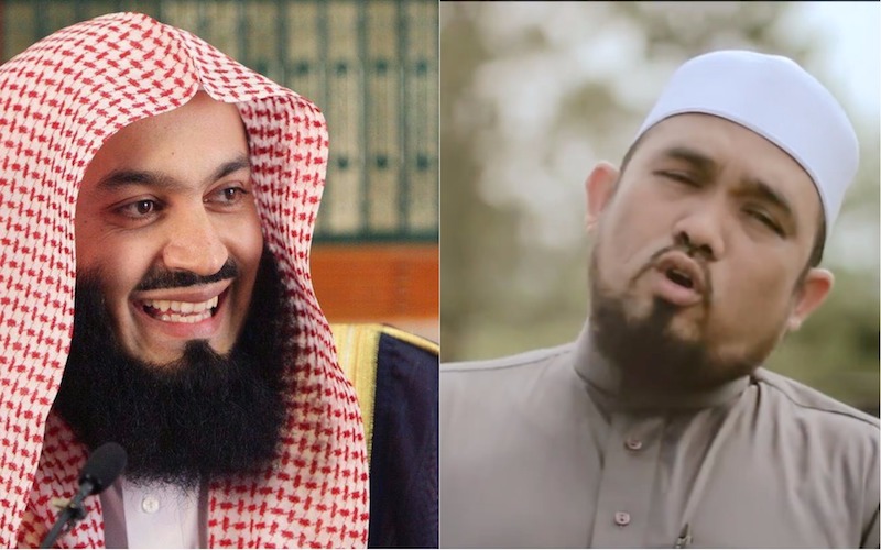 Mufti Menk (left) and Ustaz Haslin Baharim (right). Photo: Facebook; YouTube video screengrab