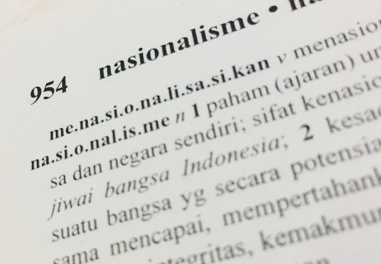 Indonesia’s language policy makes the use of standard Indonesian a measure of nationalism. Photo: Prodita Sabarini / The Conversation Indonesia, CC BY