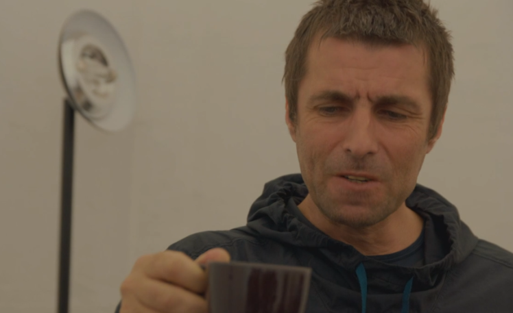 Liam Gallagher enjoying the bittersweet taste of his own tea.