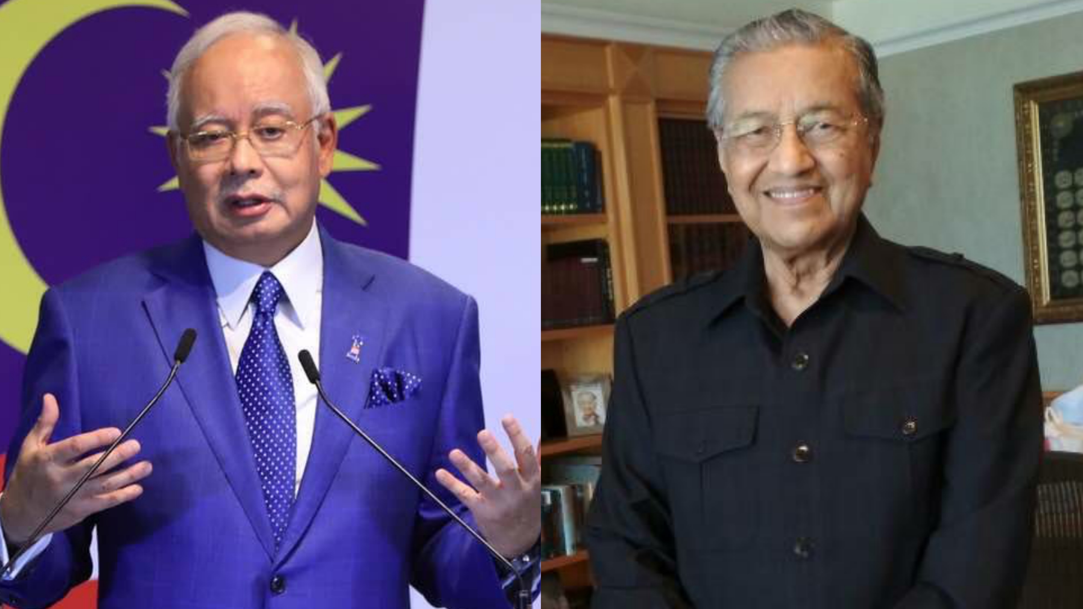 Incumbent Malaysian Prime Minister Najib Razak (left) and former  PM Dr. Mahathir Mohamad. PHOTOS: Facebook/Najib Razak/Dr. Mahathir Mohamad